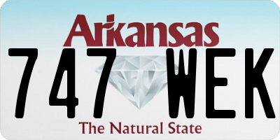 AR license plate 747WEK