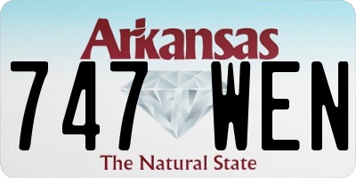 AR license plate 747WEN