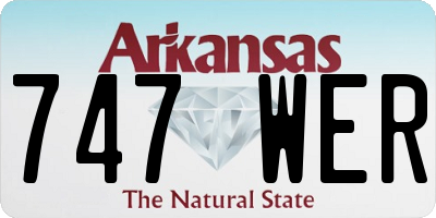 AR license plate 747WER