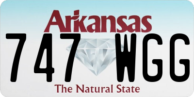 AR license plate 747WGG