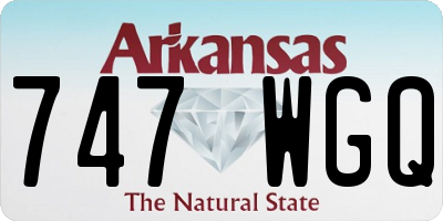 AR license plate 747WGQ
