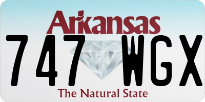 AR license plate 747WGX