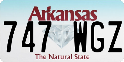 AR license plate 747WGZ