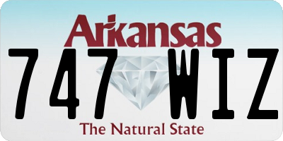 AR license plate 747WIZ