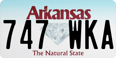 AR license plate 747WKA