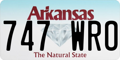 AR license plate 747WRO