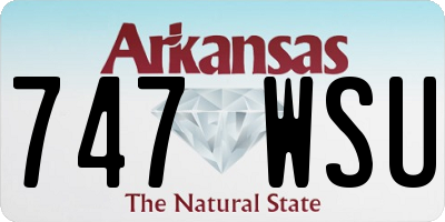 AR license plate 747WSU