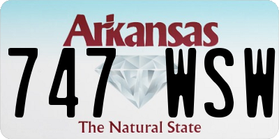 AR license plate 747WSW