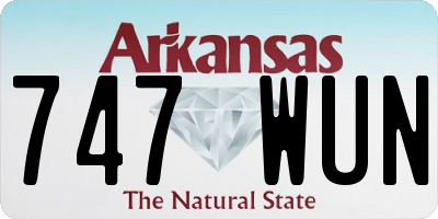 AR license plate 747WUN