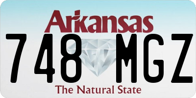 AR license plate 748MGZ