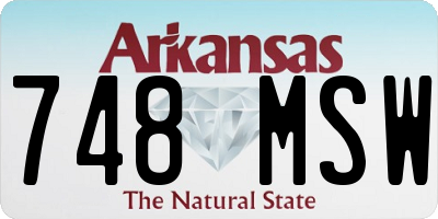 AR license plate 748MSW