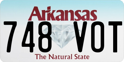 AR license plate 748VOT