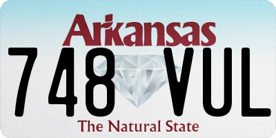 AR license plate 748VUL