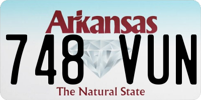 AR license plate 748VUN