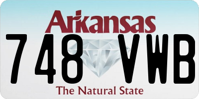 AR license plate 748VWB