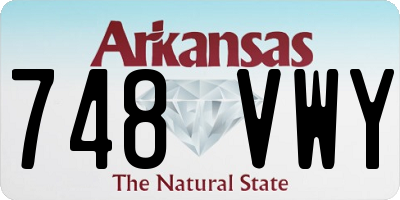 AR license plate 748VWY