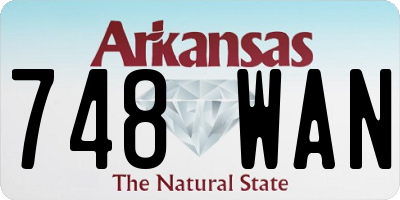 AR license plate 748WAN