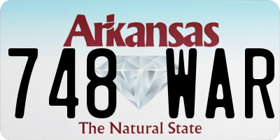 AR license plate 748WAR