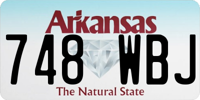 AR license plate 748WBJ
