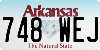 AR license plate 748WEJ