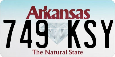 AR license plate 749KSY