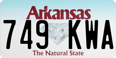 AR license plate 749KWA