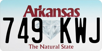 AR license plate 749KWJ