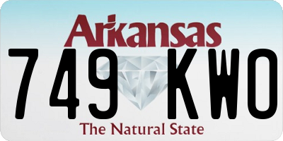 AR license plate 749KWO
