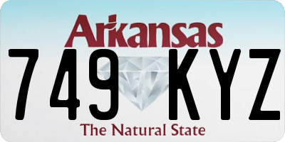 AR license plate 749KYZ