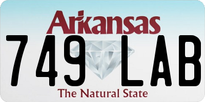 AR license plate 749LAB