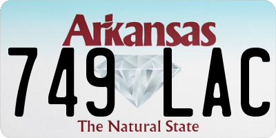 AR license plate 749LAC