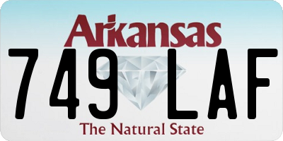 AR license plate 749LAF
