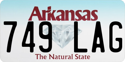 AR license plate 749LAG