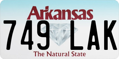 AR license plate 749LAK