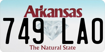 AR license plate 749LAO