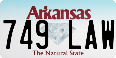 AR license plate 749LAW