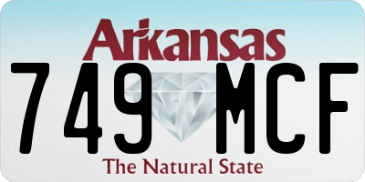 AR license plate 749MCF
