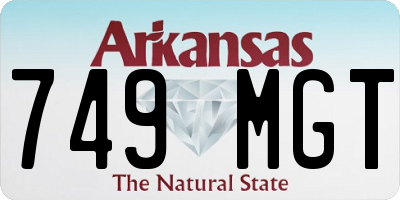 AR license plate 749MGT
