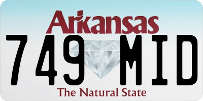 AR license plate 749MID