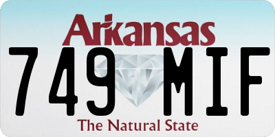 AR license plate 749MIF