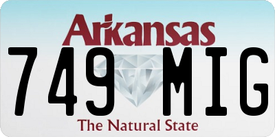 AR license plate 749MIG