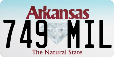 AR license plate 749MIL