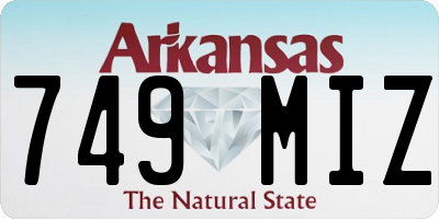 AR license plate 749MIZ