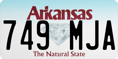 AR license plate 749MJA