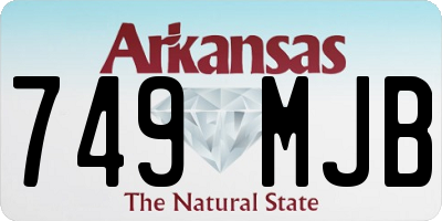 AR license plate 749MJB