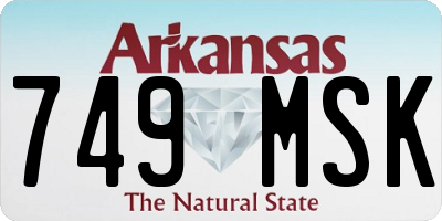 AR license plate 749MSK