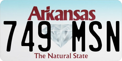 AR license plate 749MSN