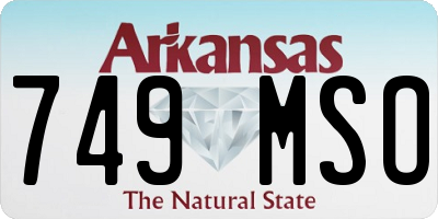 AR license plate 749MSO
