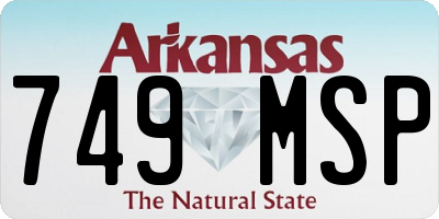 AR license plate 749MSP