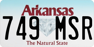 AR license plate 749MSR